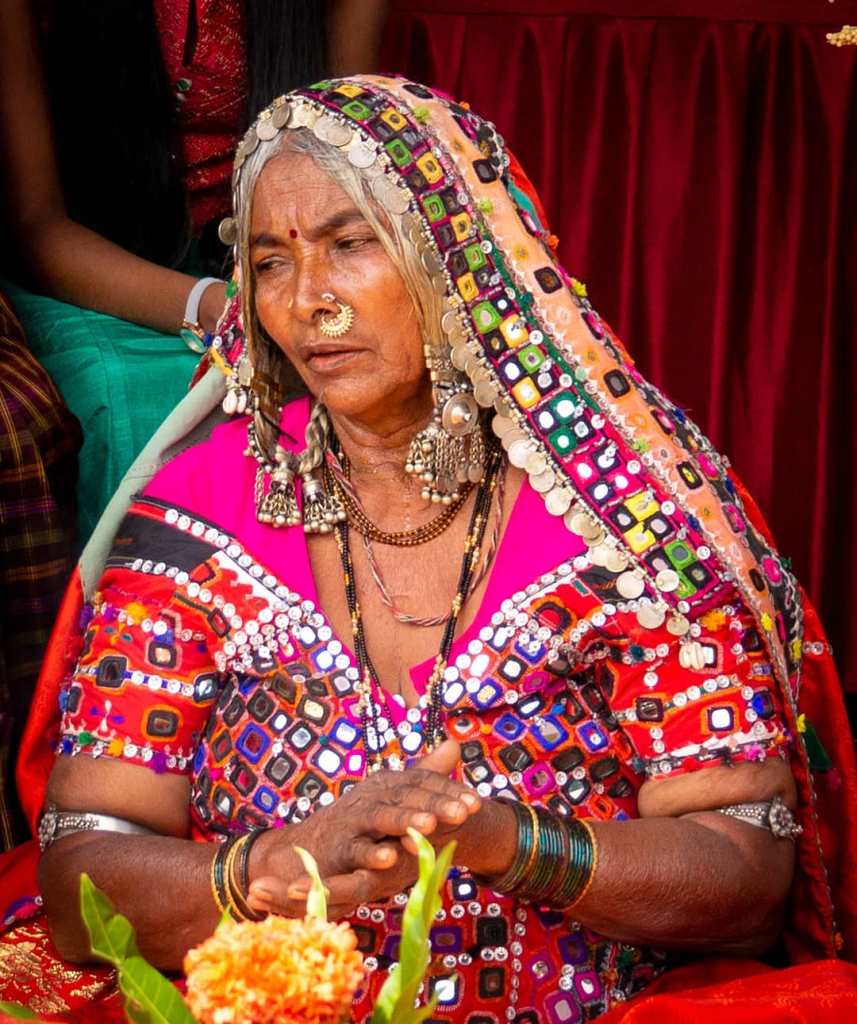 A villager singing in Makar Sankranti festival in Bangalore
